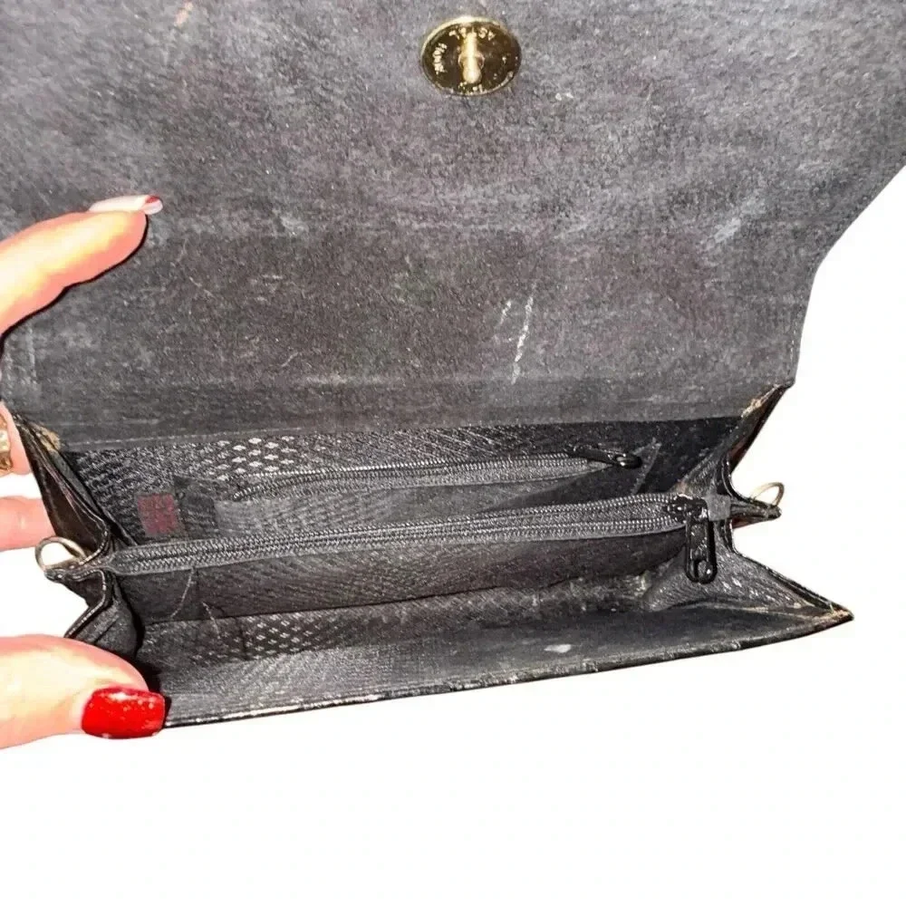 Vintage Eelskin Clutch Purse Handbag 80's Classic‎